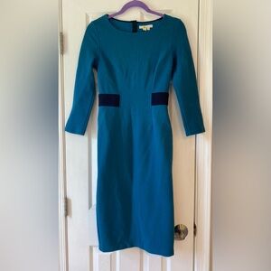 Boden Laura Ottoman ribbed blue dress 2R